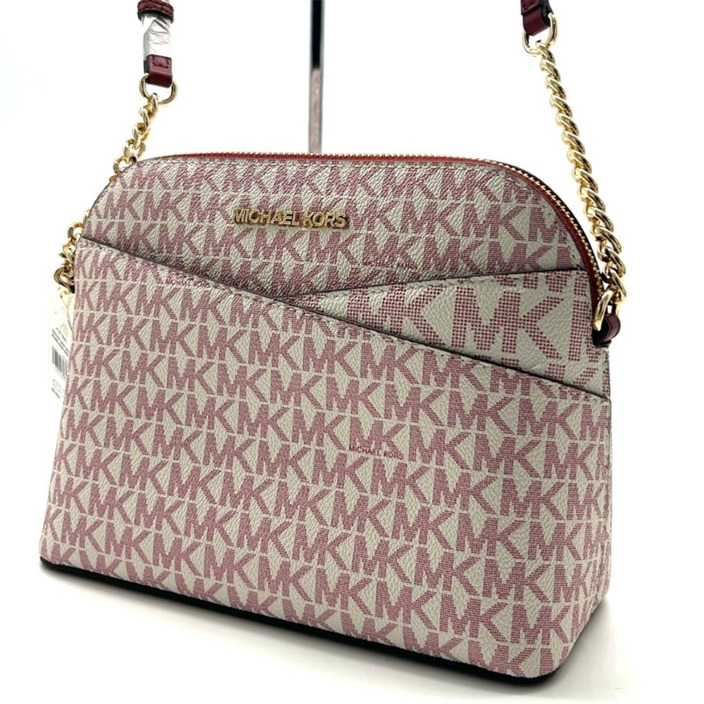 Michael Kors Medium Dome Jet Set Travel Xbody Bag Cherry Multi - Picture 2 of 10